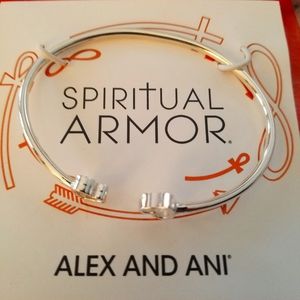 Alex and Ani Sterling Double Heart cuff bracelet